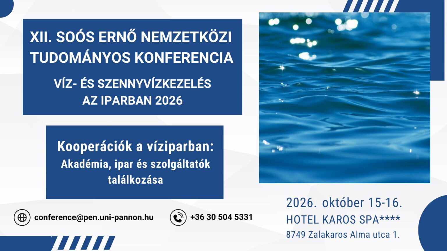 Víz- és Szennyvízkezelés az Iparban Konferencia 2026